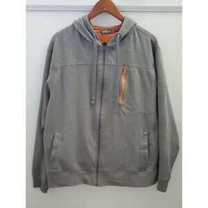 Eddie Bauer Men's Gray & Orange Zip Up Hoodie Size XXL